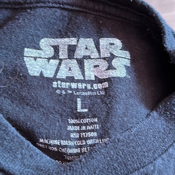 Star Wars Boys Size L Black Darth Vader Graphic Short Sleeve T-Shirt - Picture 3 of 3